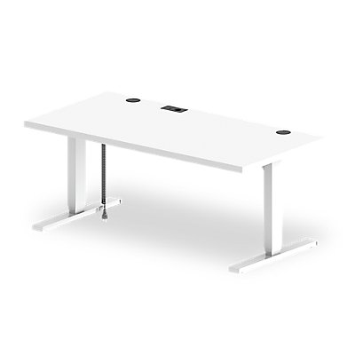 Schreibtisch 670 Solid | Elektronisch höhenverstellbar | HxBxT 640-1300 x 2000 x 800 mm | Weiß | Certeo
